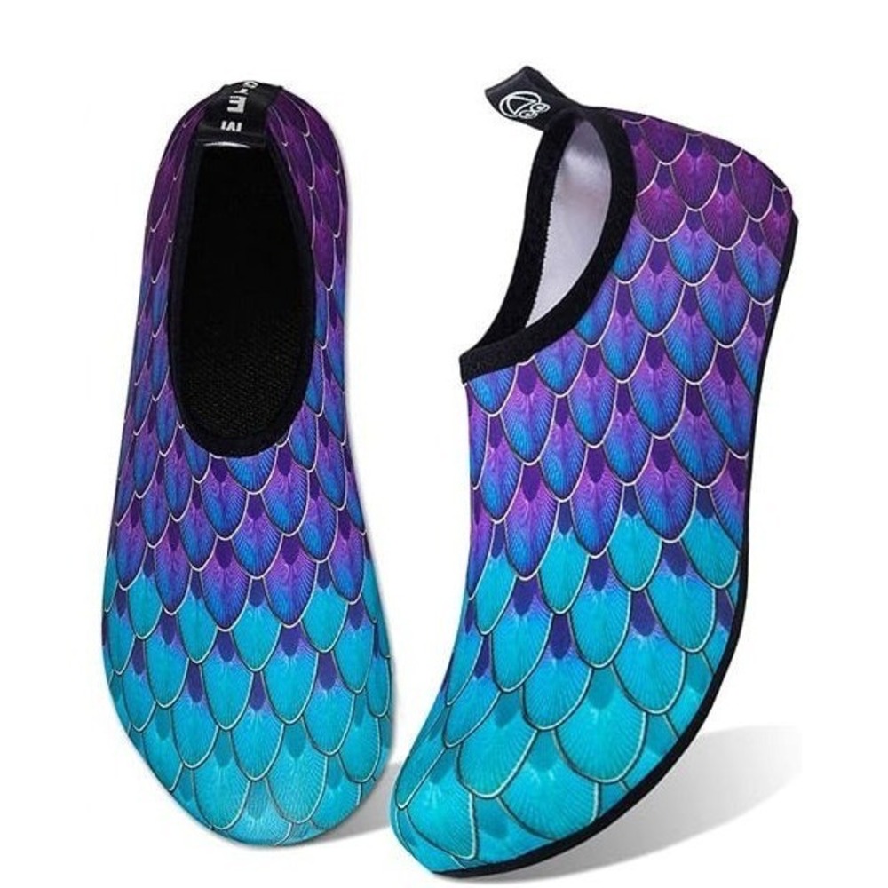 WateLves Unisex Quick‎ Dry Beach Water Aqua Socks Shoes - Fishscale - Sz 38/39